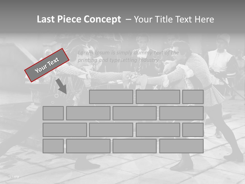 Musketeers Black And White Shot PowerPoint Template
