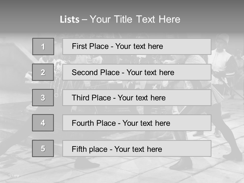 Musketeers Black And White Shot PowerPoint Template