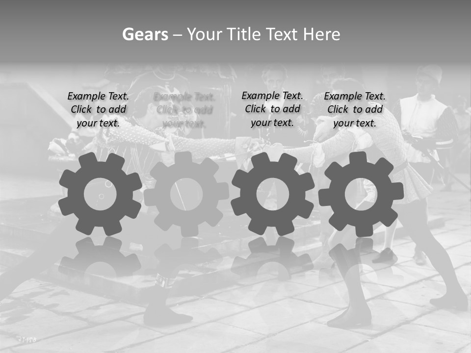 Musketeers Black And White Shot PowerPoint Template