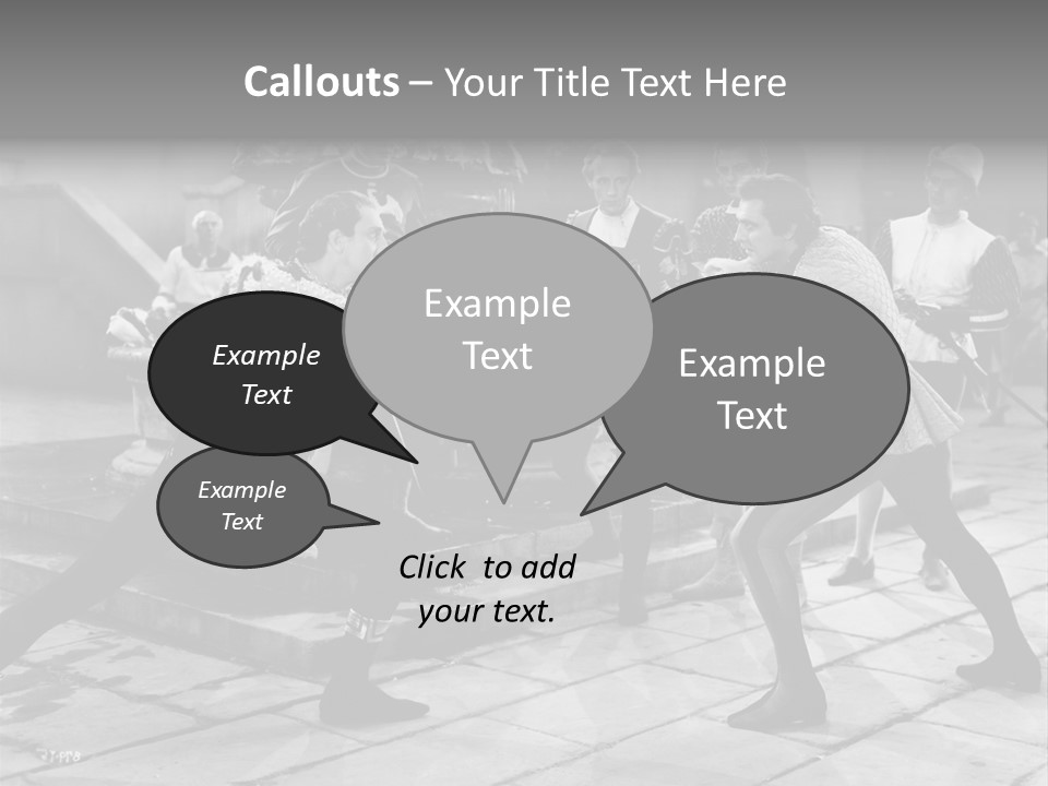 Musketeers Black And White Shot PowerPoint Template