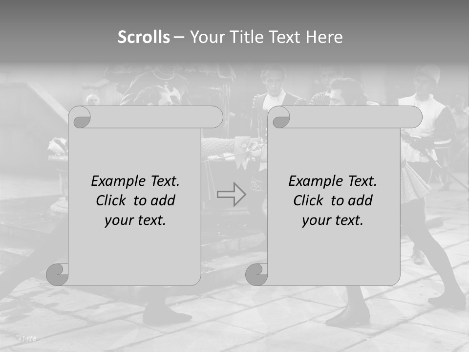Musketeers Black And White Shot PowerPoint Template