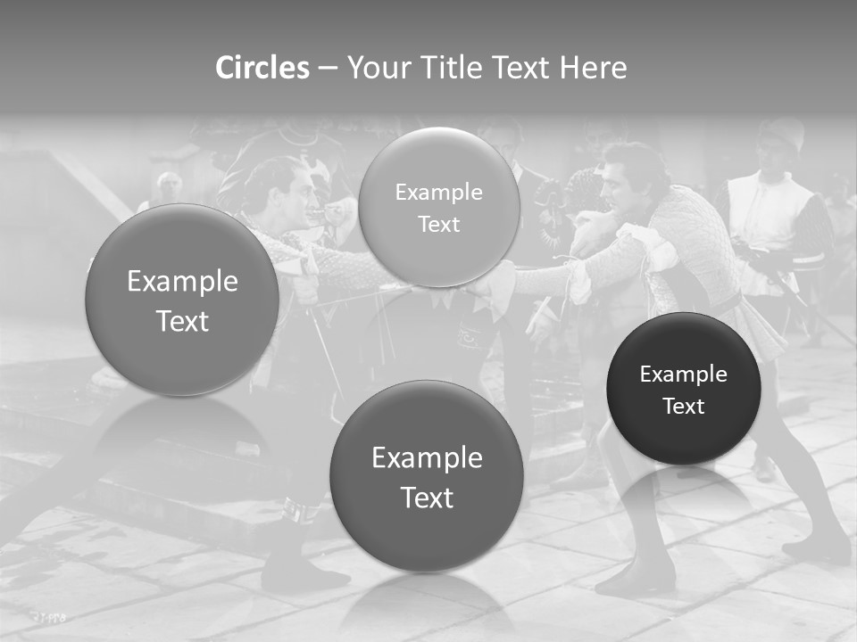 Musketeers Black And White Shot PowerPoint Template