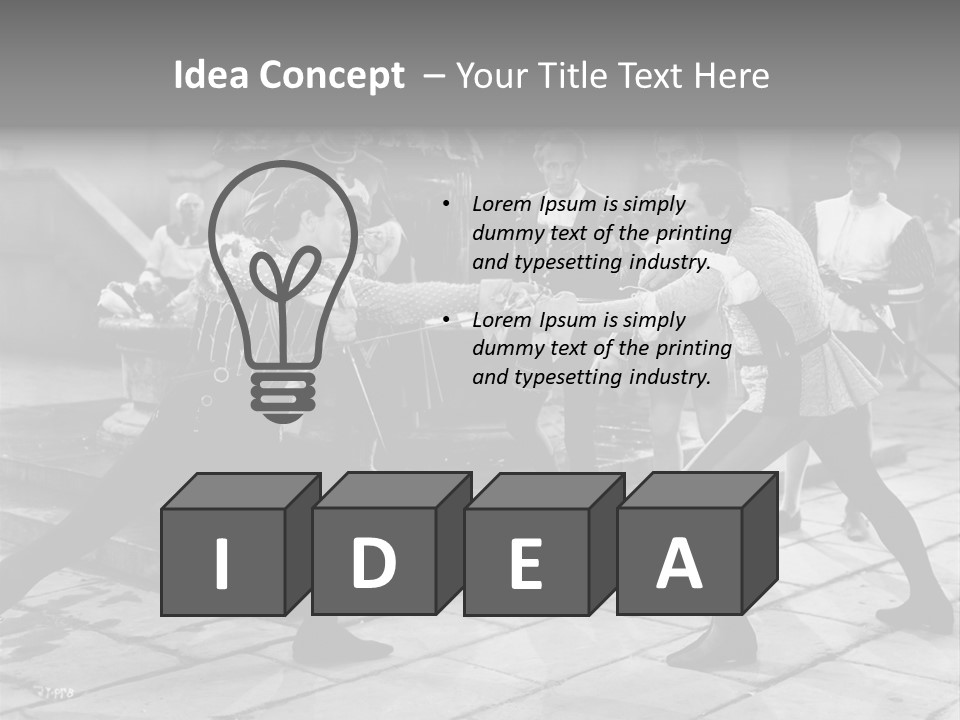 Musketeers Black And White Shot PowerPoint Template