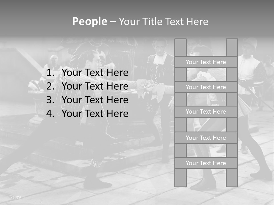 Musketeers Black And White Shot PowerPoint Template