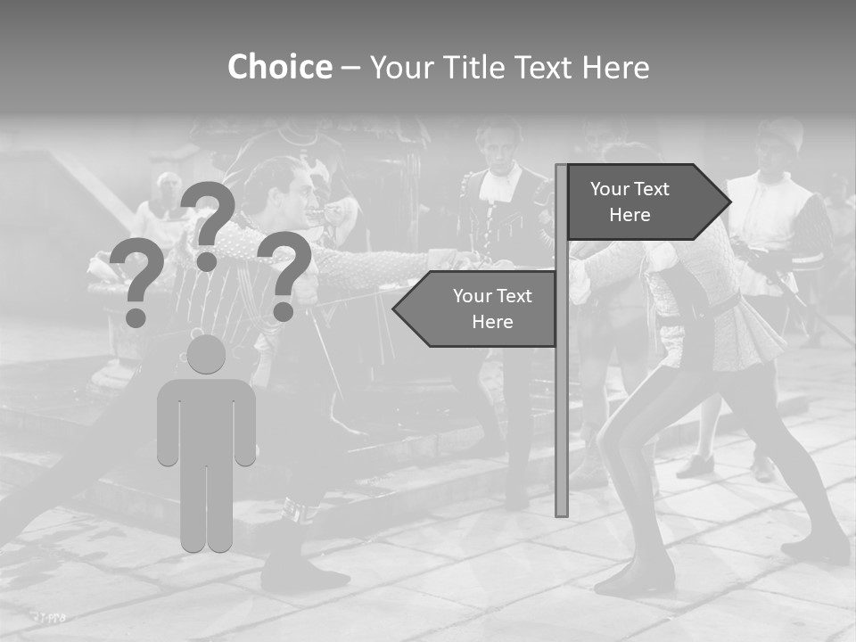 Musketeers Black And White Shot PowerPoint Template