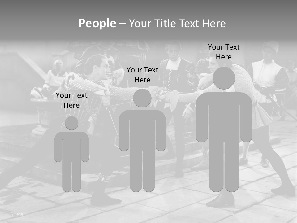 Musketeers Black And White Shot PowerPoint Template