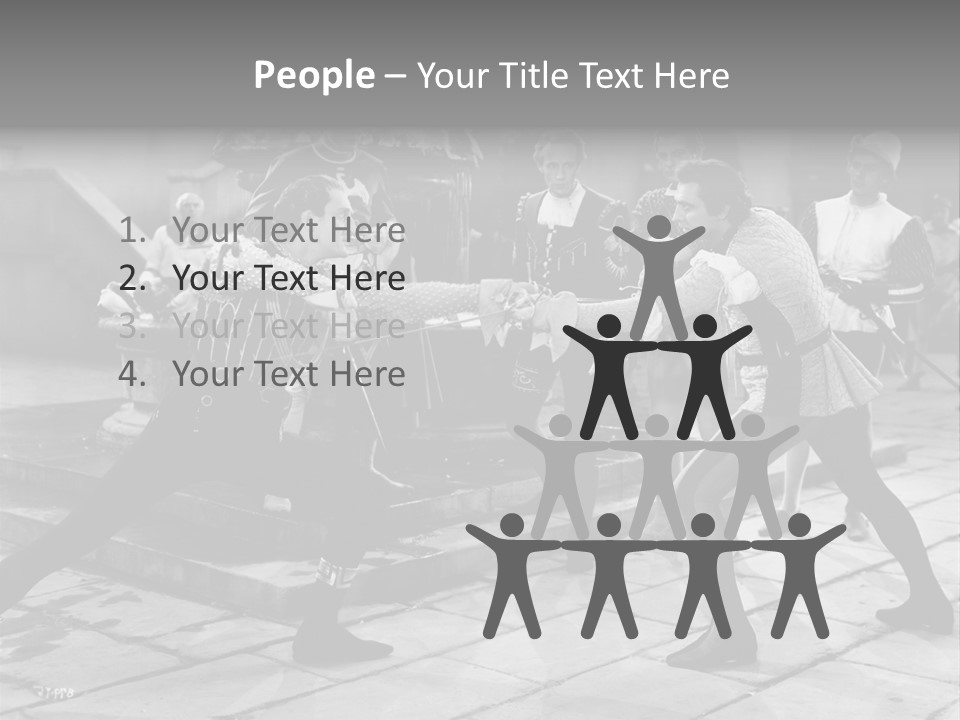 Musketeers Black And White Shot PowerPoint Template