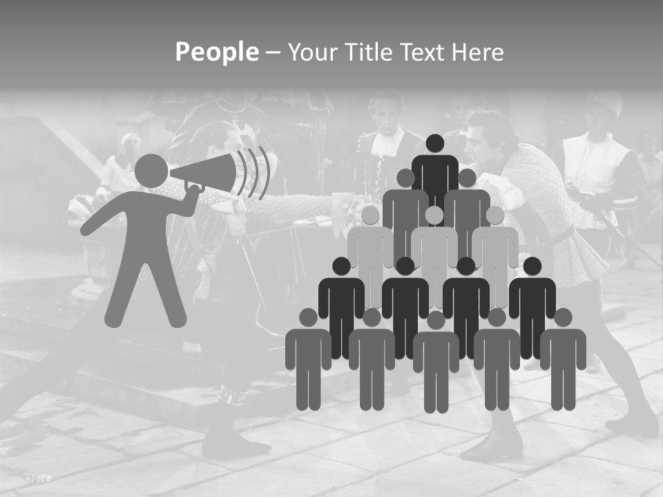 Musketeers Black And White Shot PowerPoint Template