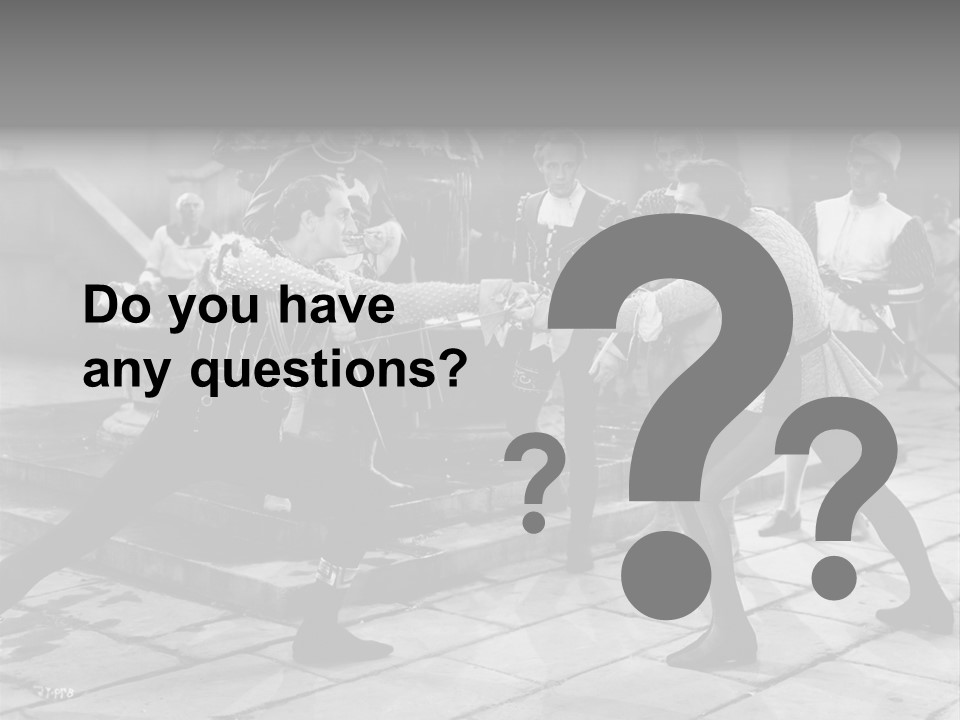 Musketeers Black And White Shot PowerPoint Template