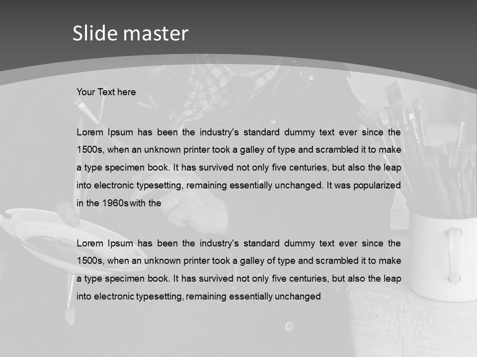 Artist Poses For A Photograph PowerPoint Template