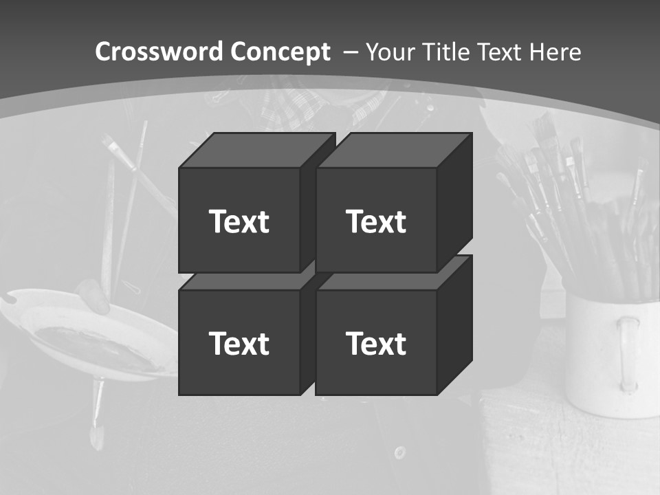 Artist Poses For A Photograph PowerPoint Template