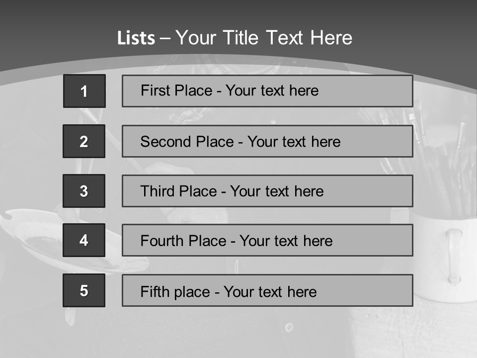 Artist Poses For A Photograph PowerPoint Template