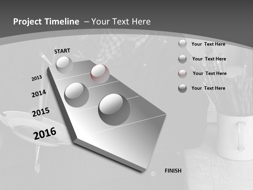 Artist Poses For A Photograph PowerPoint Template
