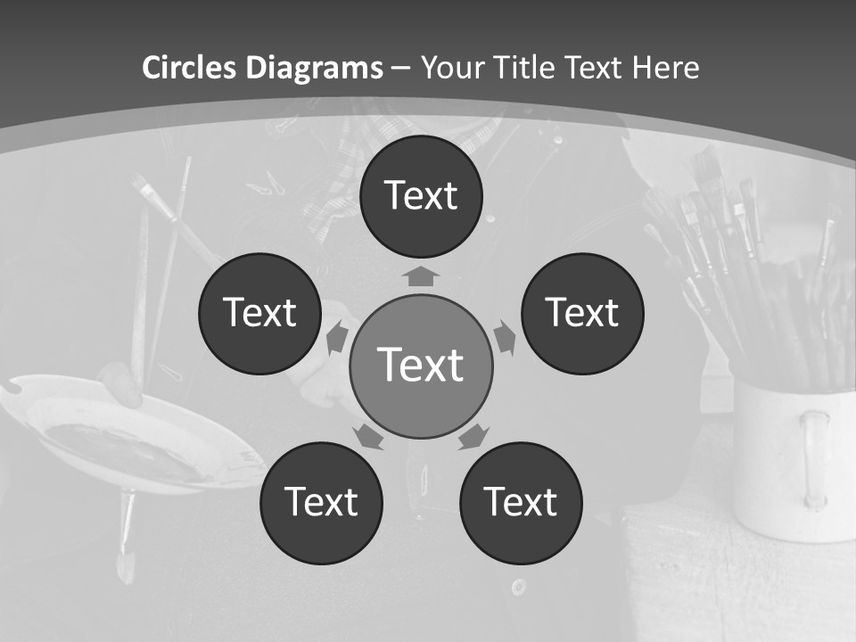 Artist Poses For A Photograph PowerPoint Template