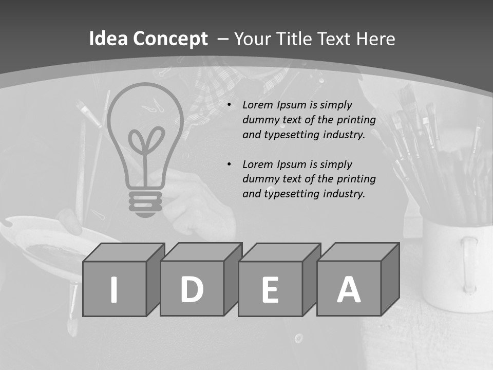 Artist Poses For A Photograph PowerPoint Template