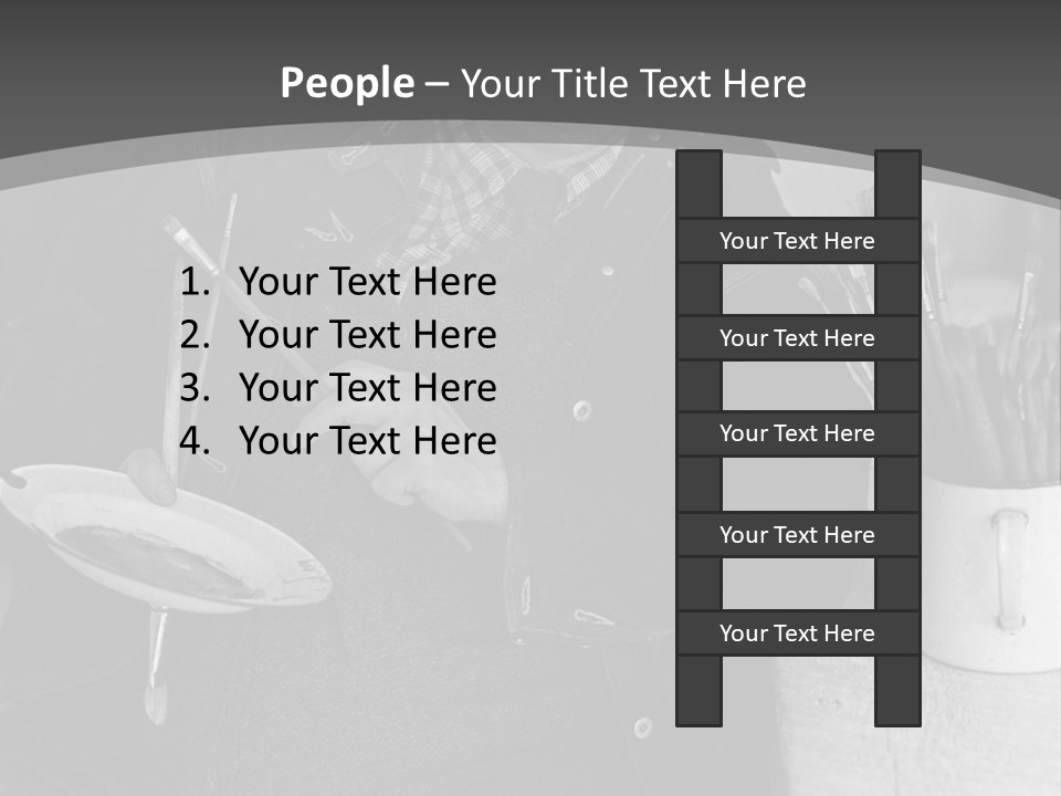 Artist Poses For A Photograph PowerPoint Template