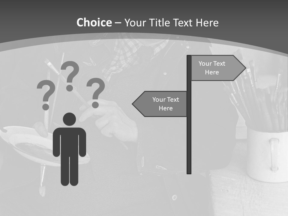 Artist Poses For A Photograph PowerPoint Template