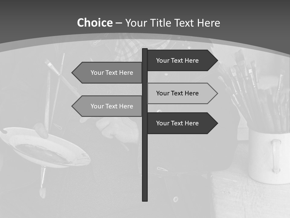 Artist Poses For A Photograph PowerPoint Template