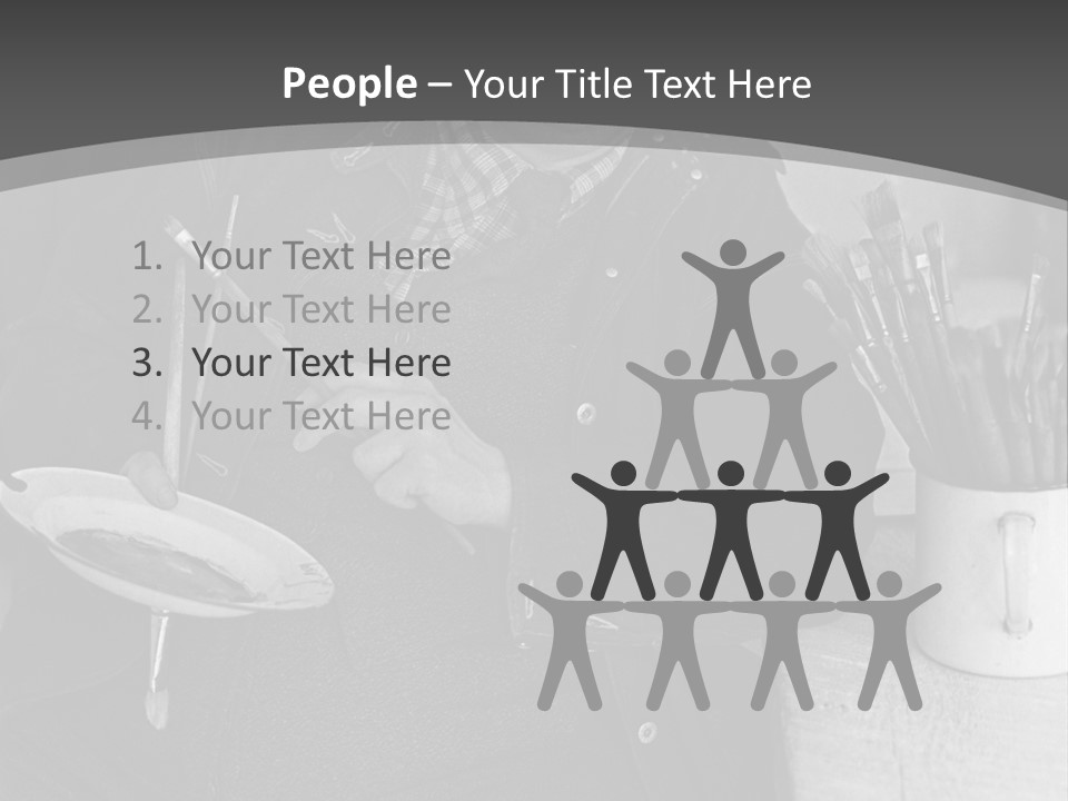 Artist Poses For A Photograph PowerPoint Template