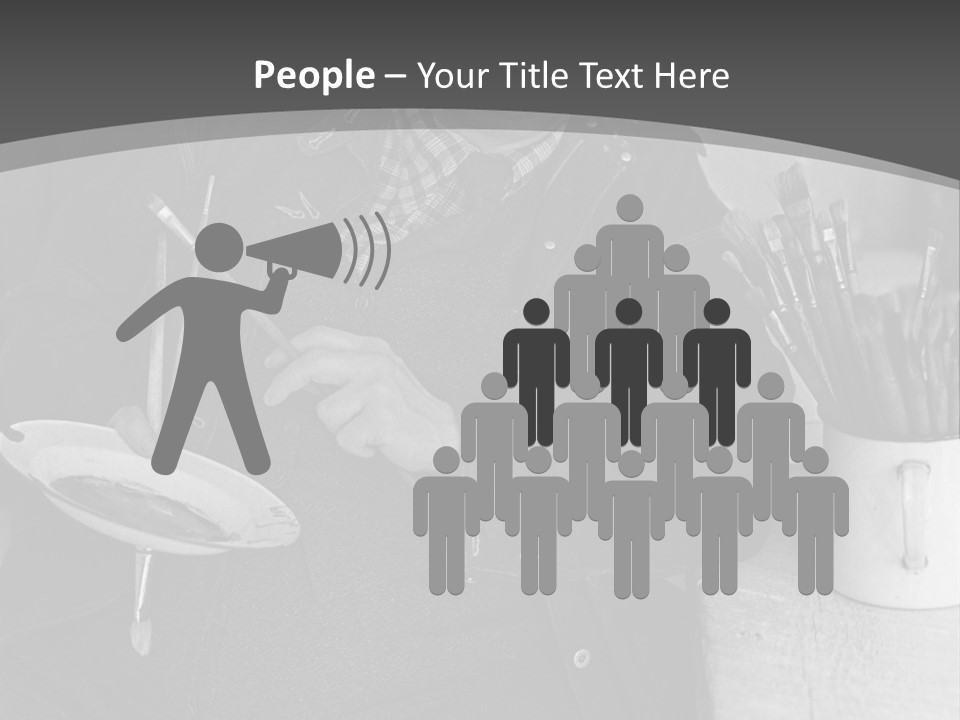 Artist Poses For A Photograph PowerPoint Template