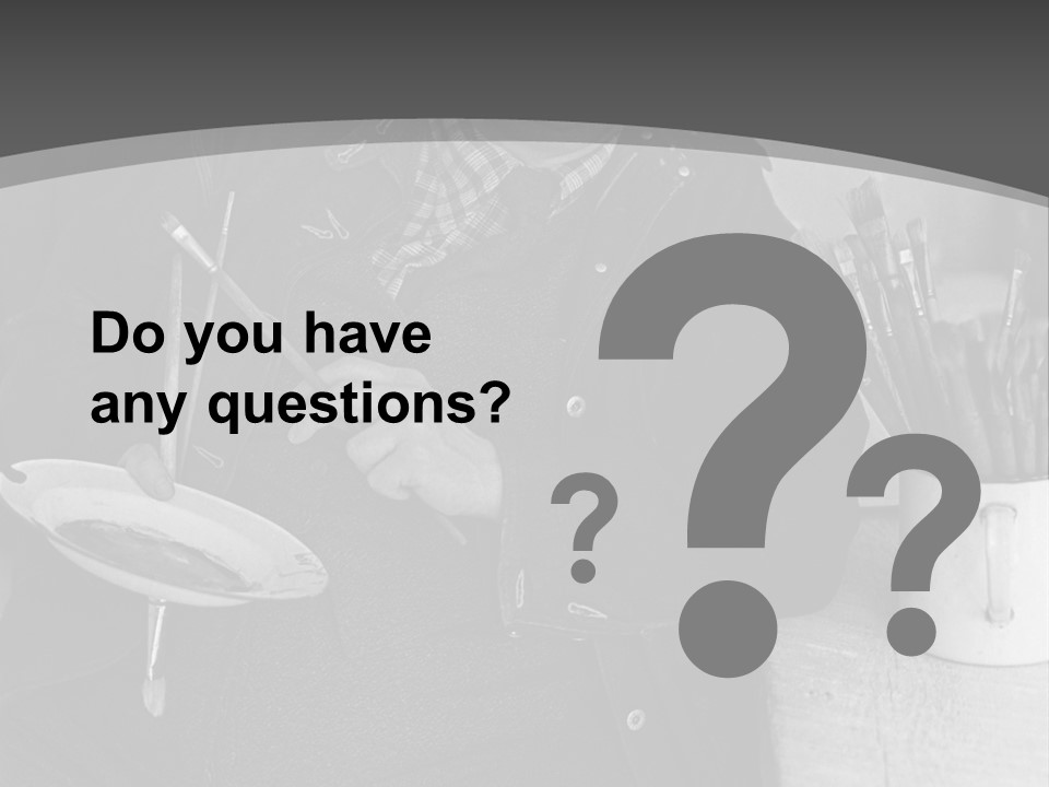 Artist Poses For A Photograph PowerPoint Template