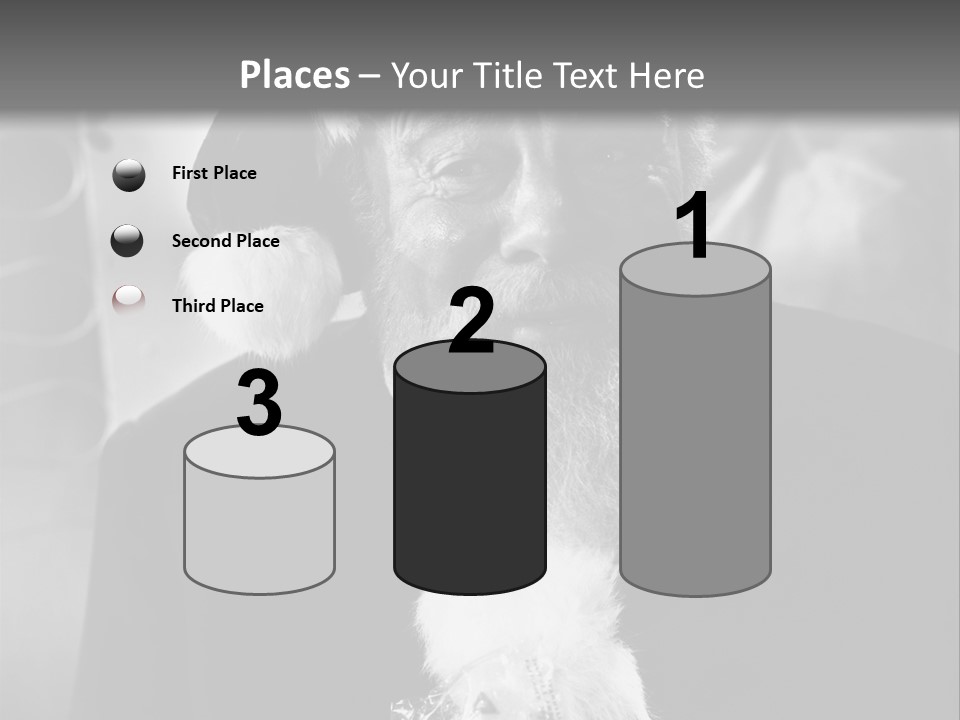 Kind Santa Claus Black And White Background PowerPoint Template