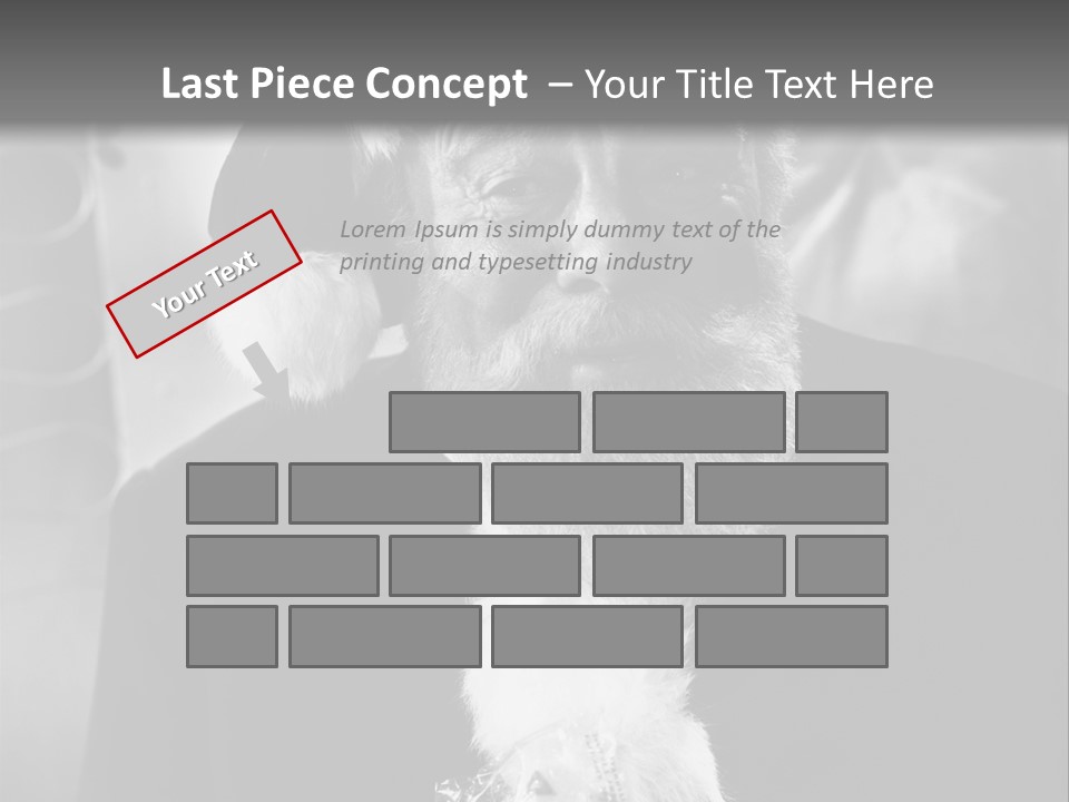 Kind Santa Claus Black And White Background PowerPoint Template