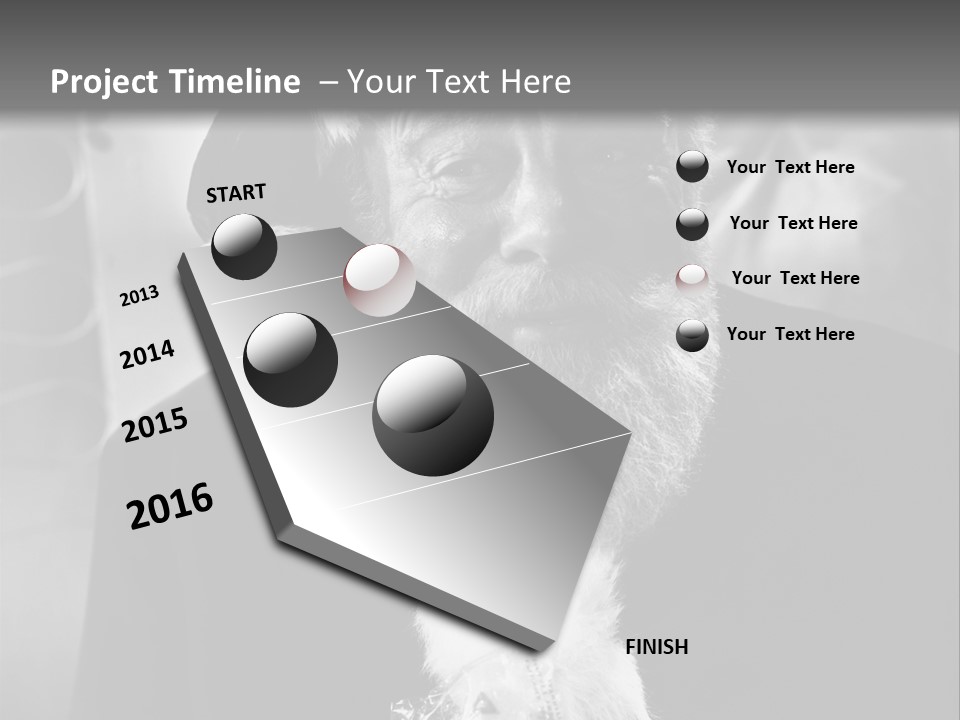 Kind Santa Claus Black And White Background PowerPoint Template