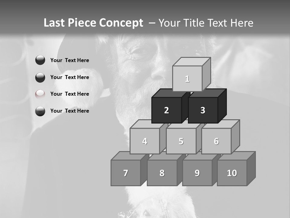 Kind Santa Claus Black And White Background PowerPoint Template