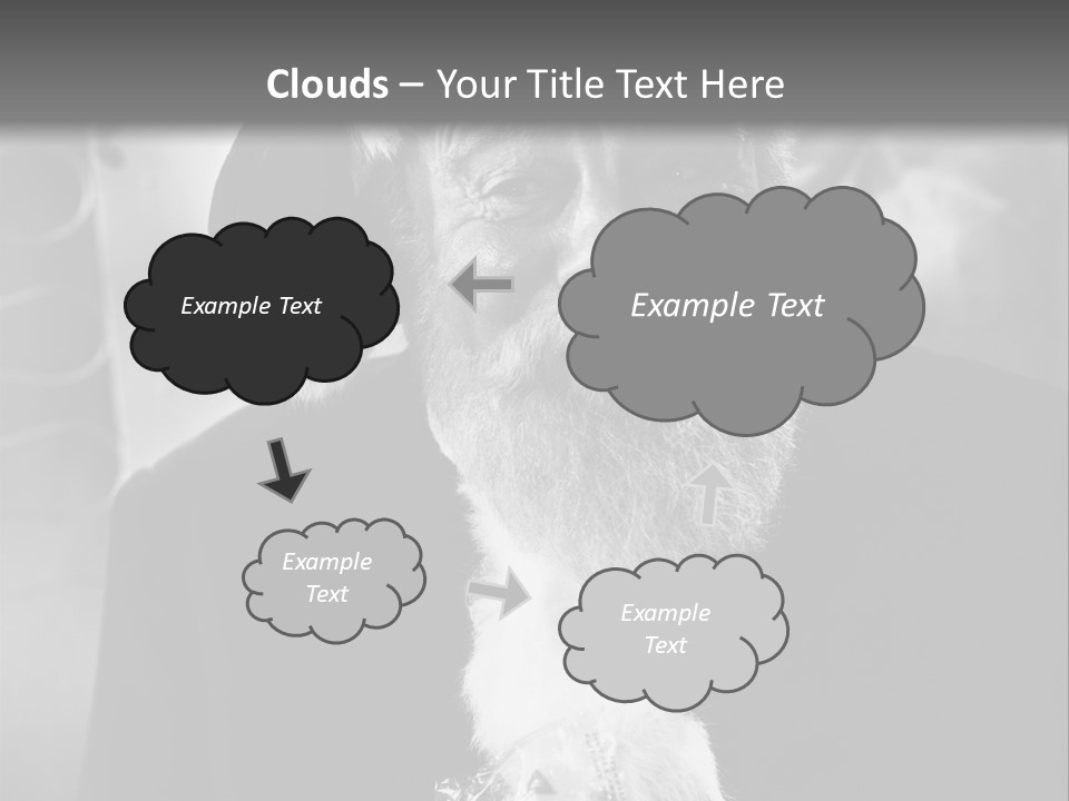 Kind Santa Claus Black And White Background PowerPoint Template