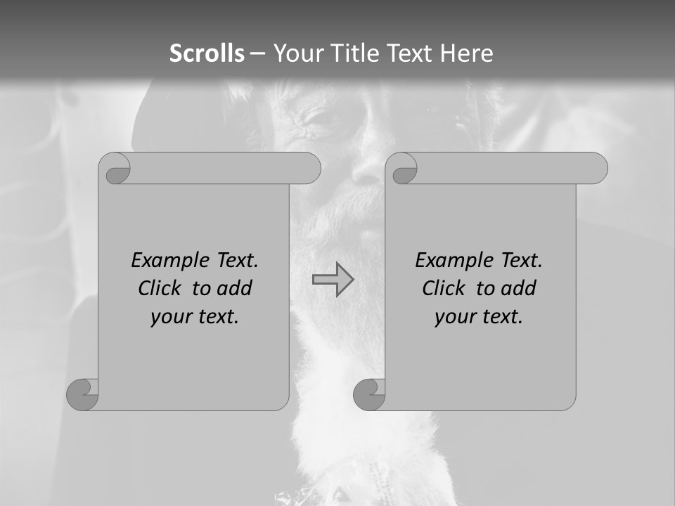 Kind Santa Claus Black And White Background PowerPoint Template