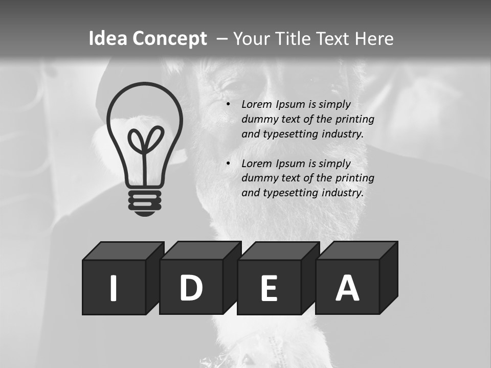 Kind Santa Claus Black And White Background PowerPoint Template