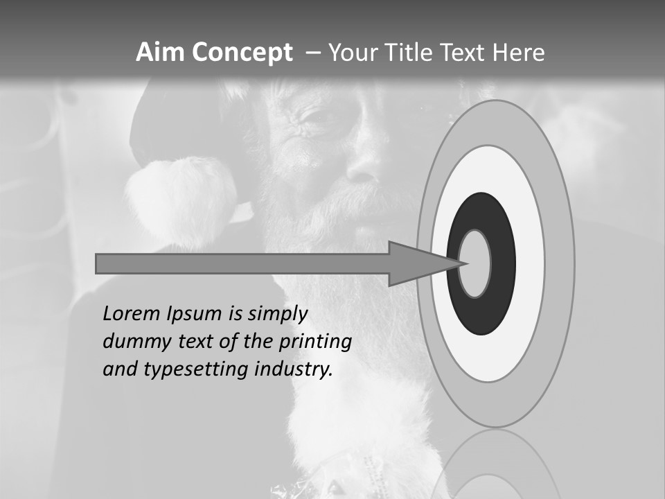 Kind Santa Claus Black And White Background PowerPoint Template