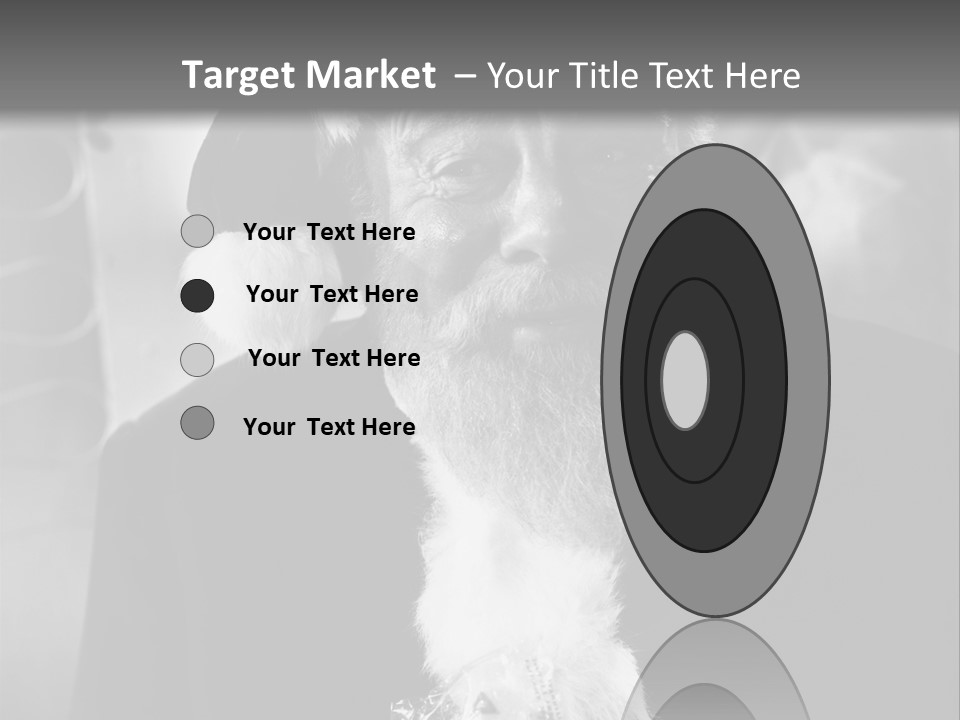 Kind Santa Claus Black And White Background PowerPoint Template