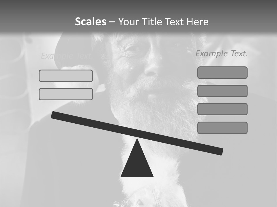 Kind Santa Claus Black And White Background PowerPoint Template