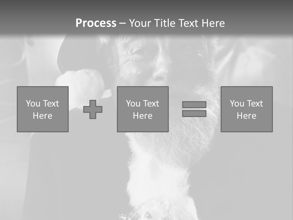 Kind Santa Claus Black And White Background PowerPoint Template