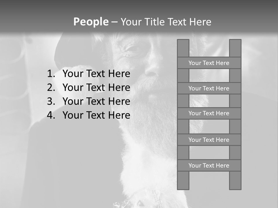 Kind Santa Claus Black And White Background PowerPoint Template