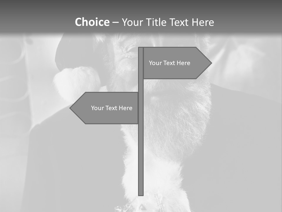 Kind Santa Claus Black And White Background PowerPoint Template