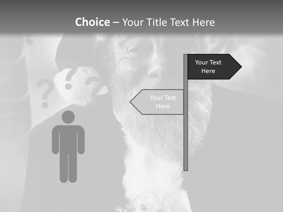 Kind Santa Claus Black And White Background PowerPoint Template