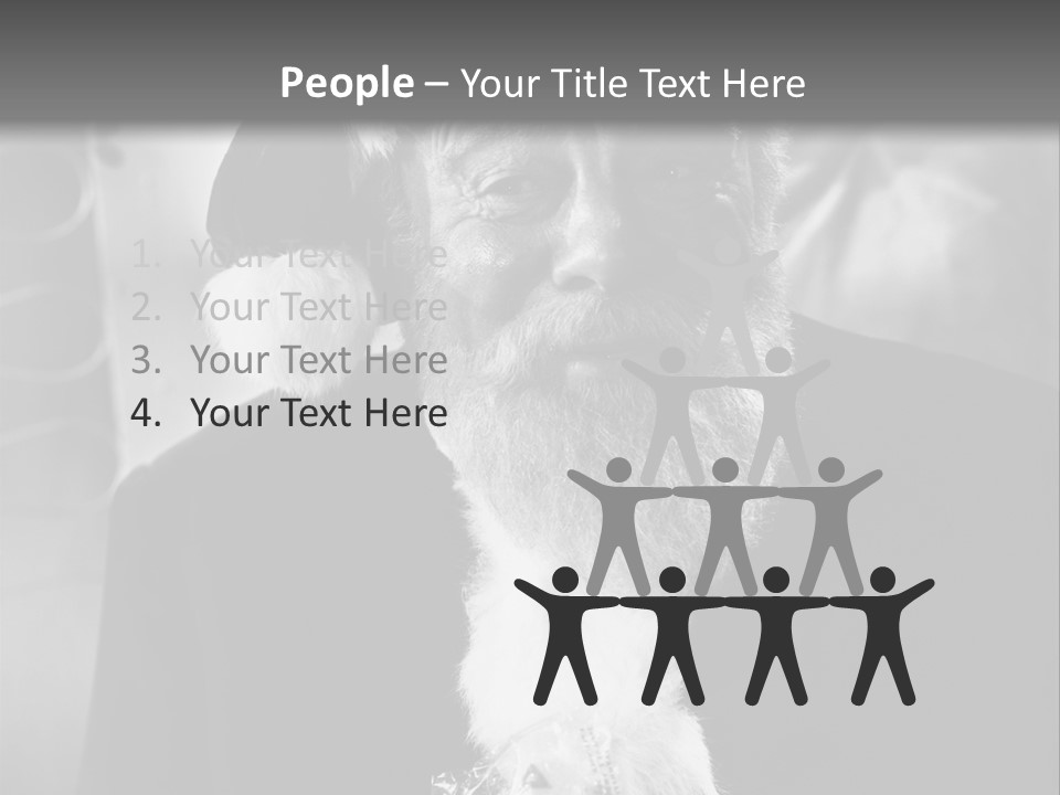 Kind Santa Claus Black And White Background PowerPoint Template