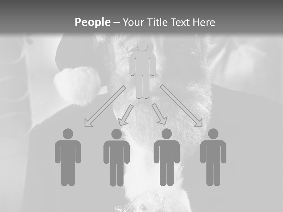 Kind Santa Claus Black And White Background PowerPoint Template