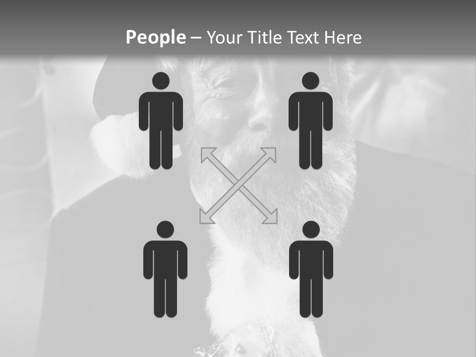 Kind Santa Claus Black And White Background PowerPoint Template