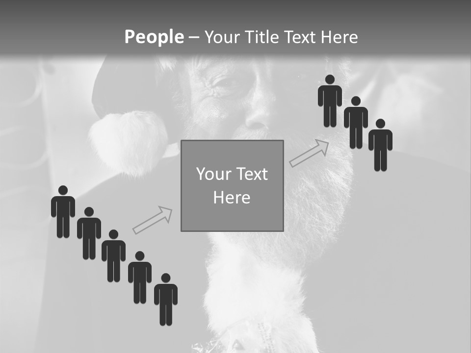 Kind Santa Claus Black And White Background PowerPoint Template