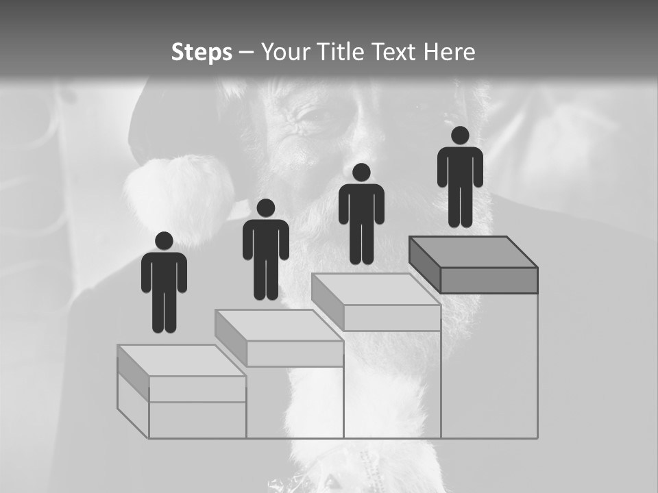 Kind Santa Claus Black And White Background PowerPoint Template