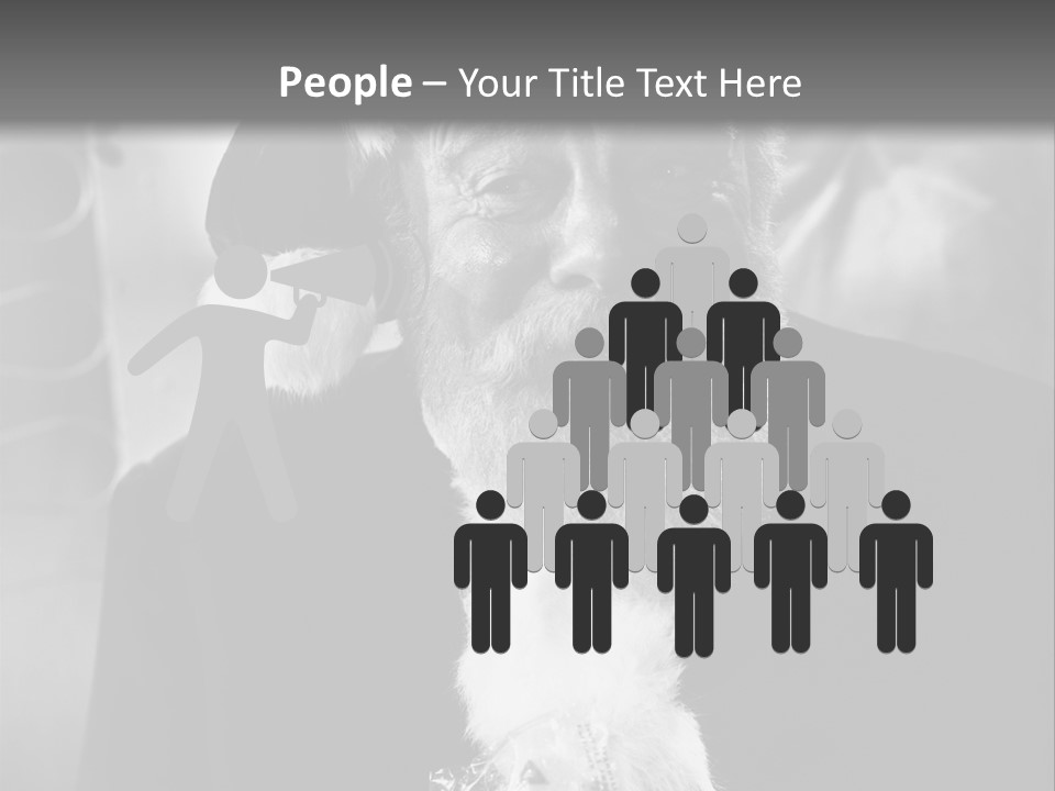 Kind Santa Claus Black And White Background PowerPoint Template