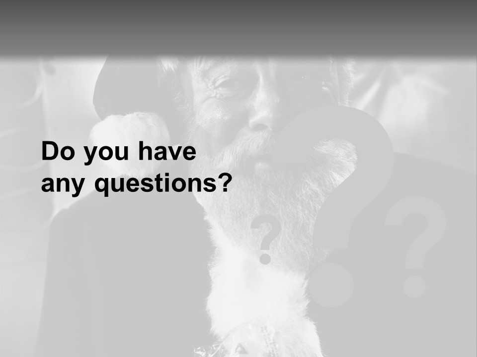 Kind Santa Claus Black And White Background PowerPoint Template