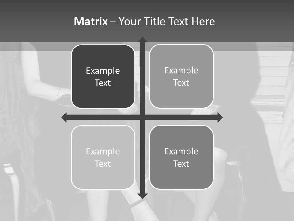 Women Actively Talking Black And White Photo PowerPoint Template