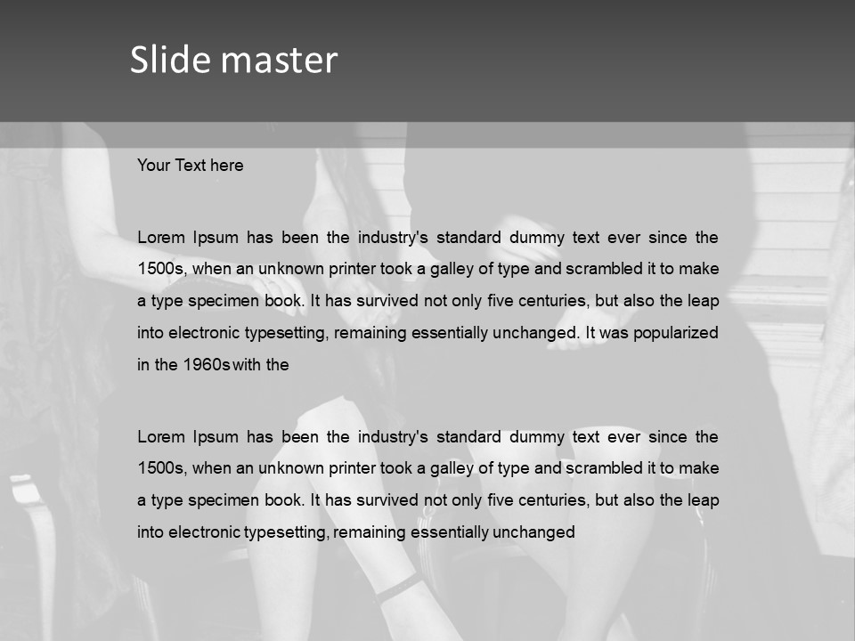 Women Actively Talking Black And White Photo PowerPoint Template