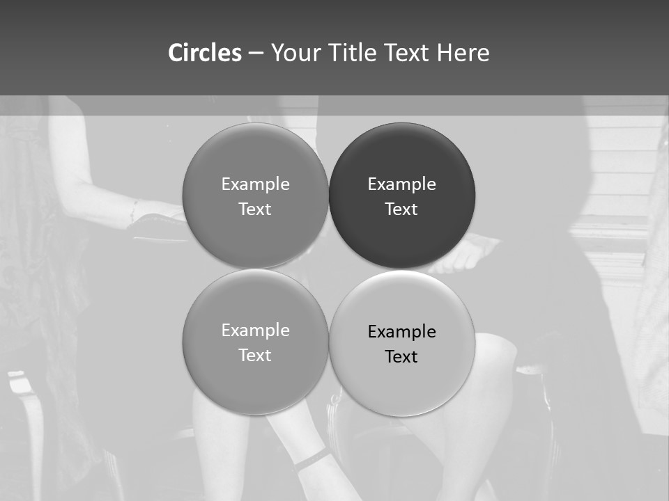 Women Actively Talking Black And White Photo PowerPoint Template