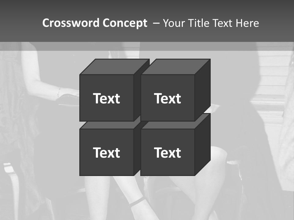 Women Actively Talking Black And White Photo PowerPoint Template